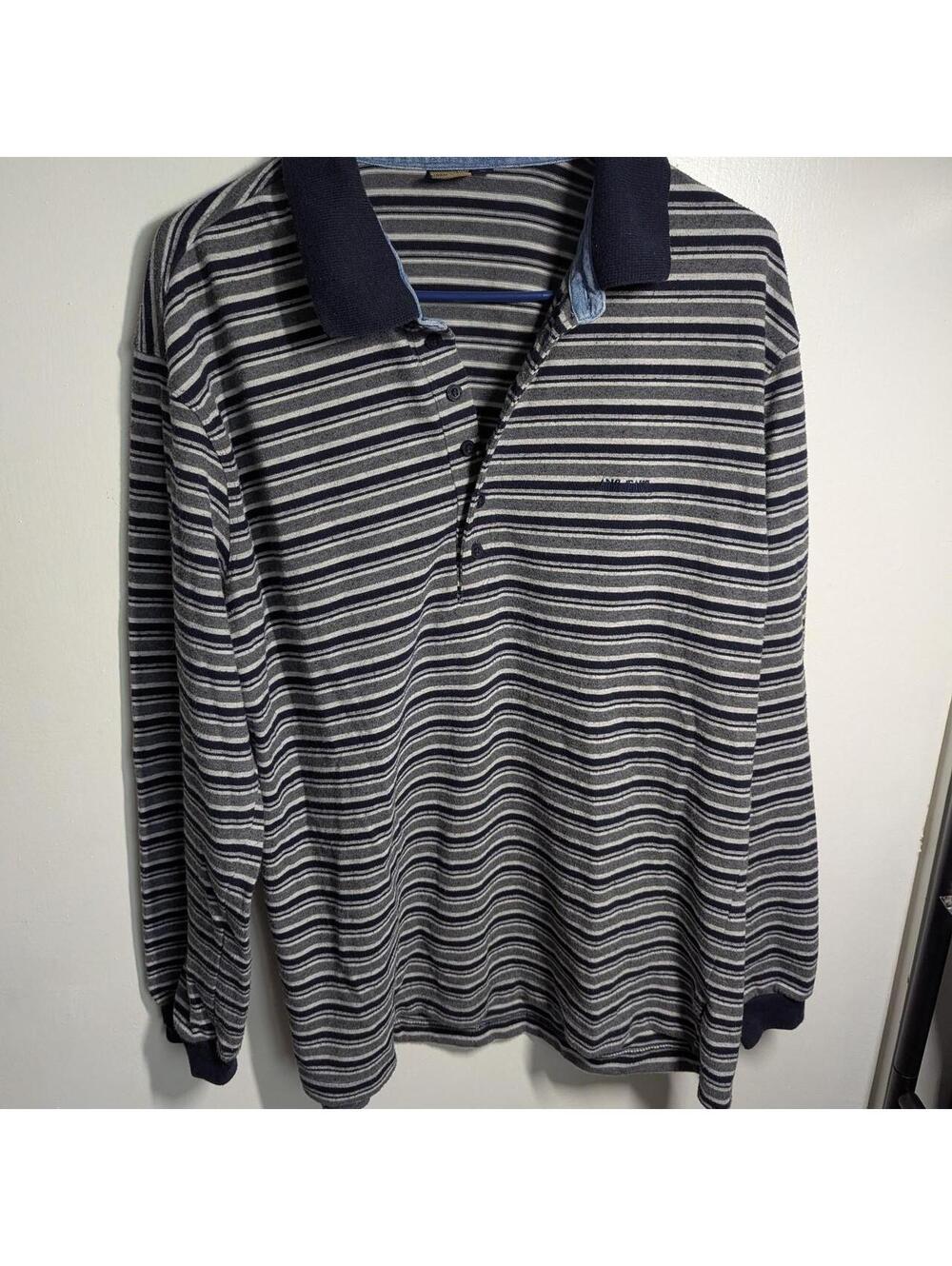 Armani Jeans Striped Long Sleeve Polo